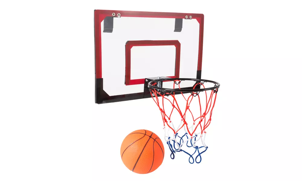 Mini Basketball Hoop with Ball and Breakaway Spring Rim for Over the Door Play - Primary Image