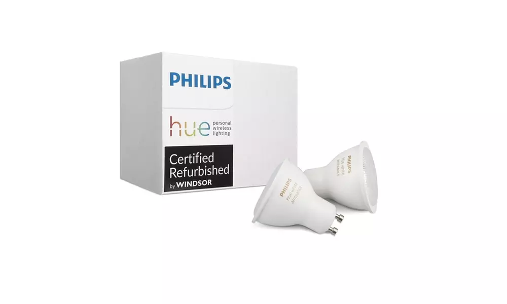 Philips Hue White Ambiance Gen 3 GU10 Dimmable LED Smart Bulbs (2-Pack) (Manufacturer Refurbished) - Primary Image