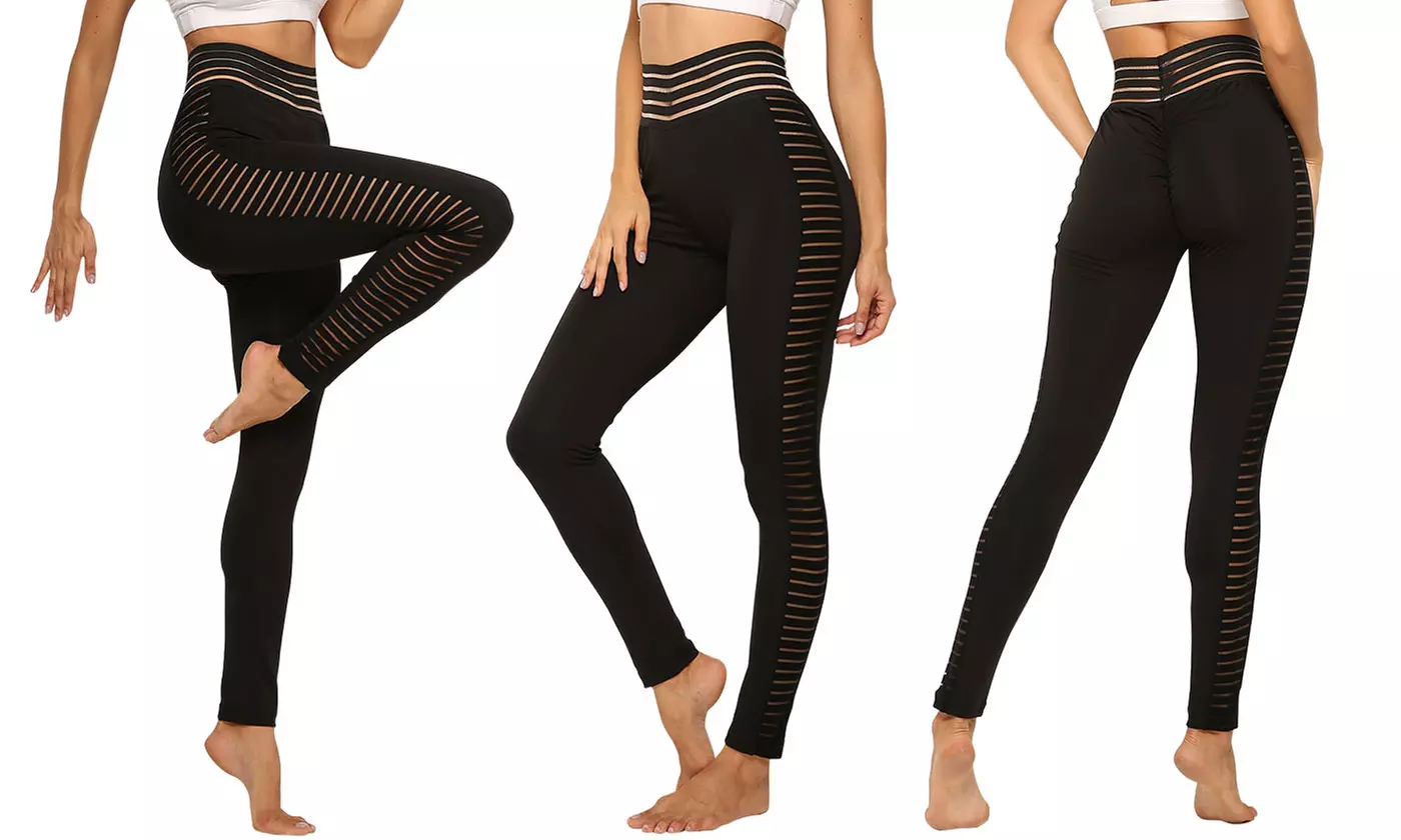 Women High Waist Compression Workout Leggings  Yoga Pants Tummy Control - Primary Image