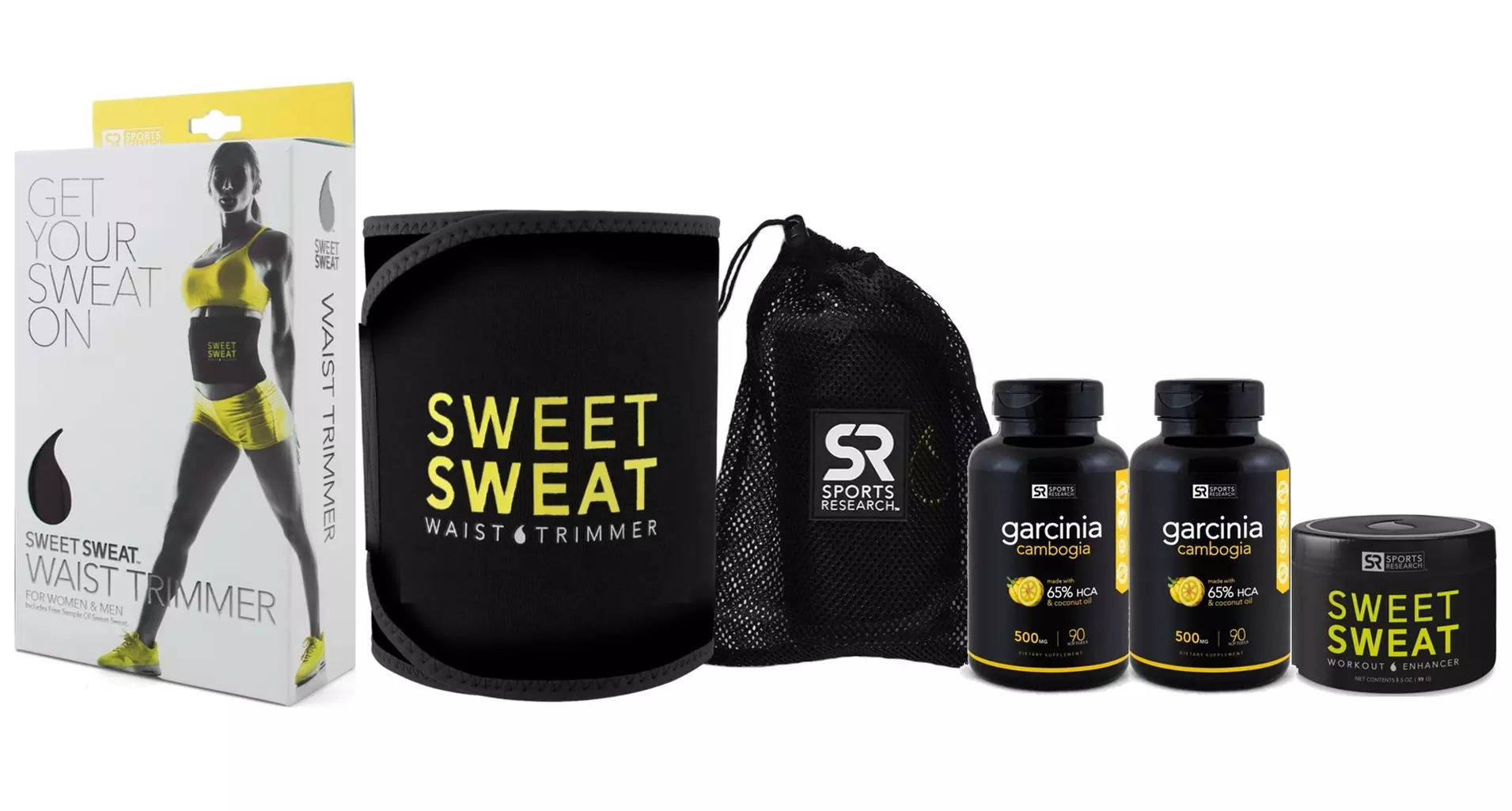 Sweet Sweat Fat Burning Set with Gel, Waist Trimmer and Garcinia Cambogia (180-Count) - Primary Image