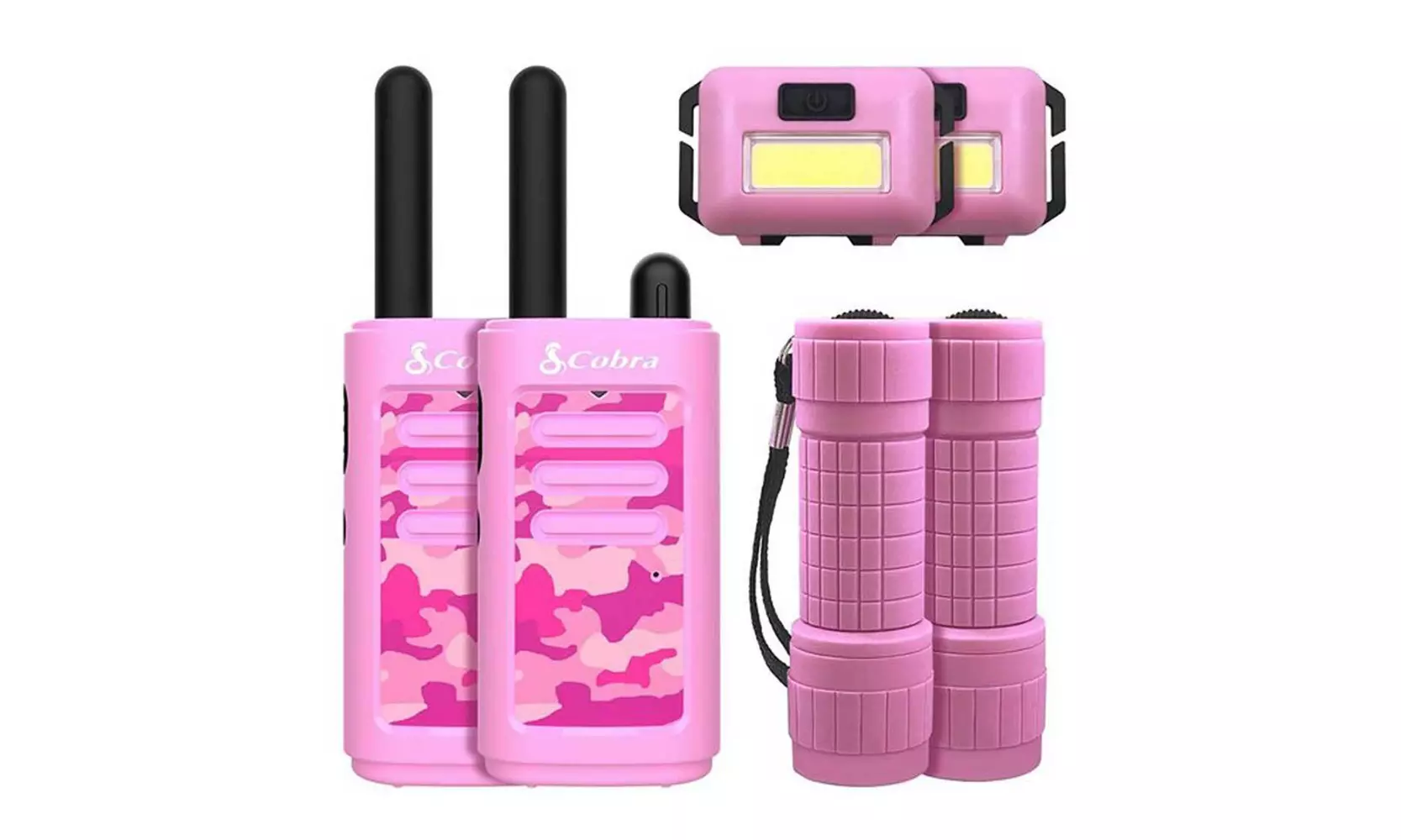 Cobra HE150P6P 16-Mile Compact Two-Way Radio/Walkie Talkie Bundle (Camo Pink) - Primary Image