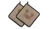 Carolines Treasures BB1104-BL-BN-PTHD Crab Faux Burlap &Brown Pair of Pot Holder