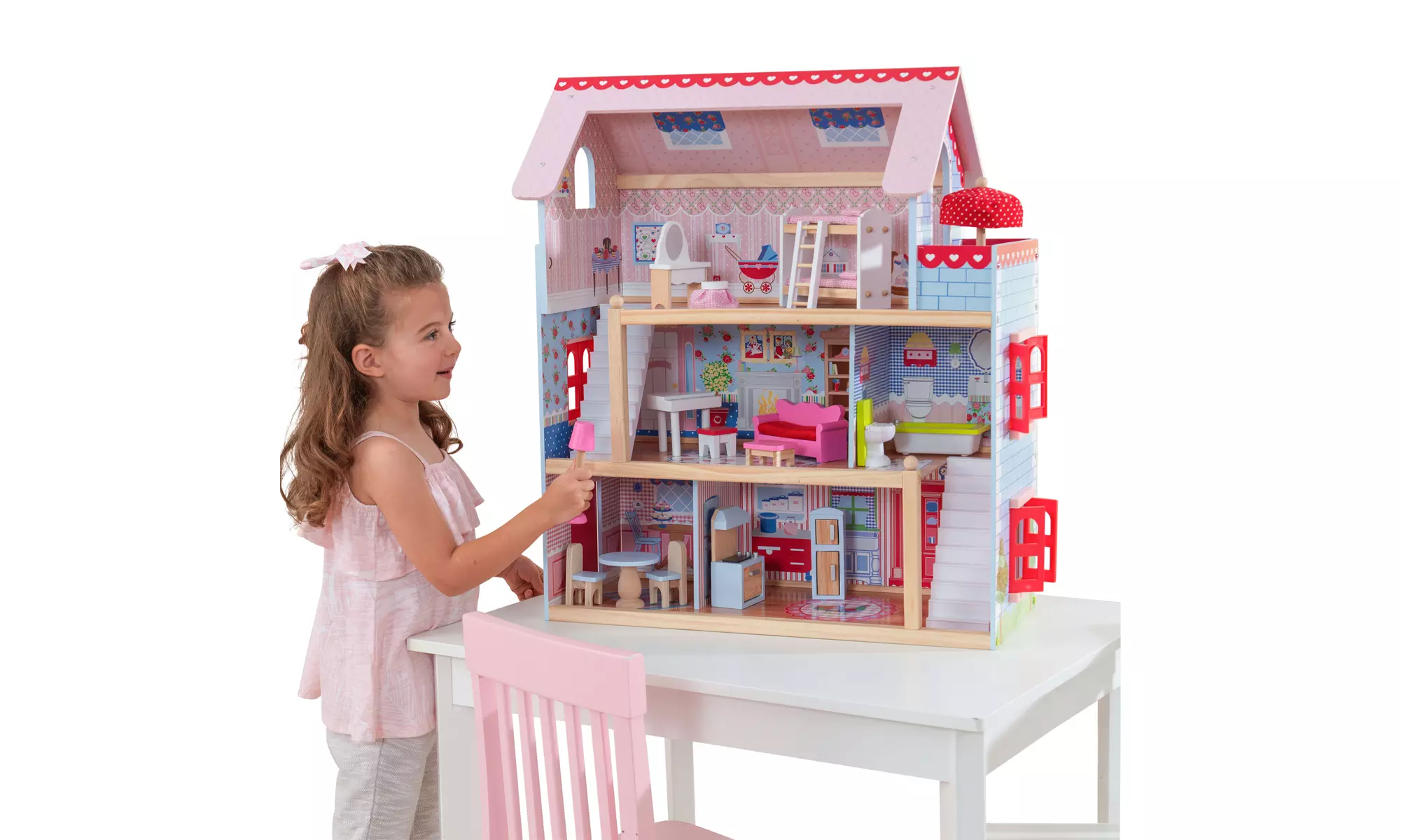 KidKraft Chelsea Doll Cottage with 16 accessories included - Second Medium