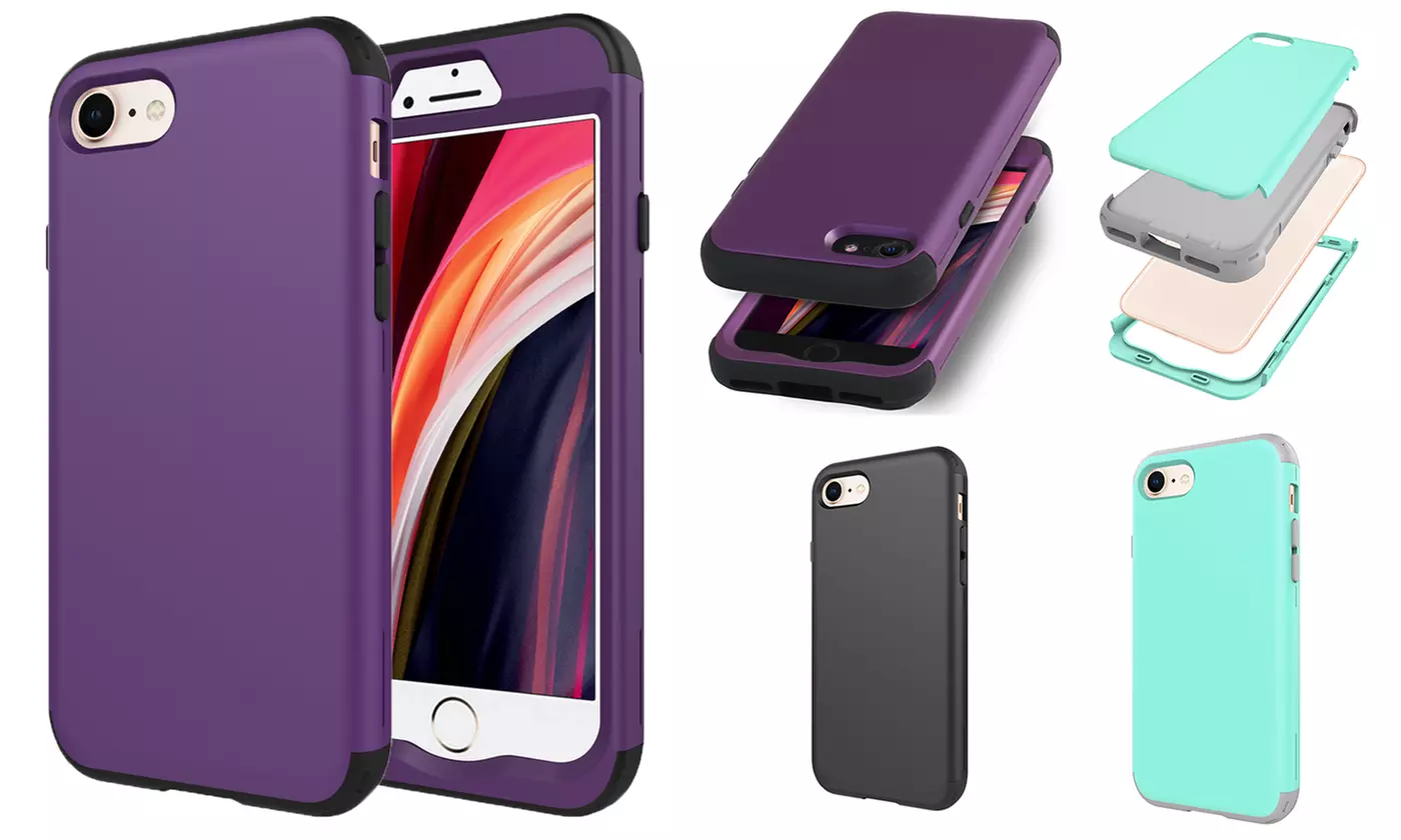 3 In 1 Dust-proof Shockproof Shatter-resistant Case For iPhone SE(2020)/ 7/ 8