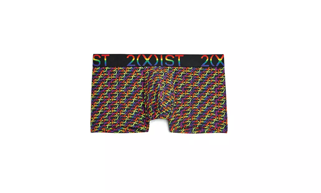 2Xist Pride No Show Trunk Cursive Rainbow MD - Primary Image