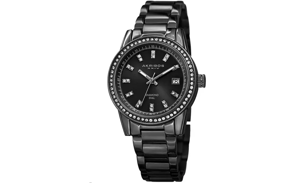 Akribos XXIV Womens Diamond Stainless Steel Bracelet Watch AKGP928 - Primary Image