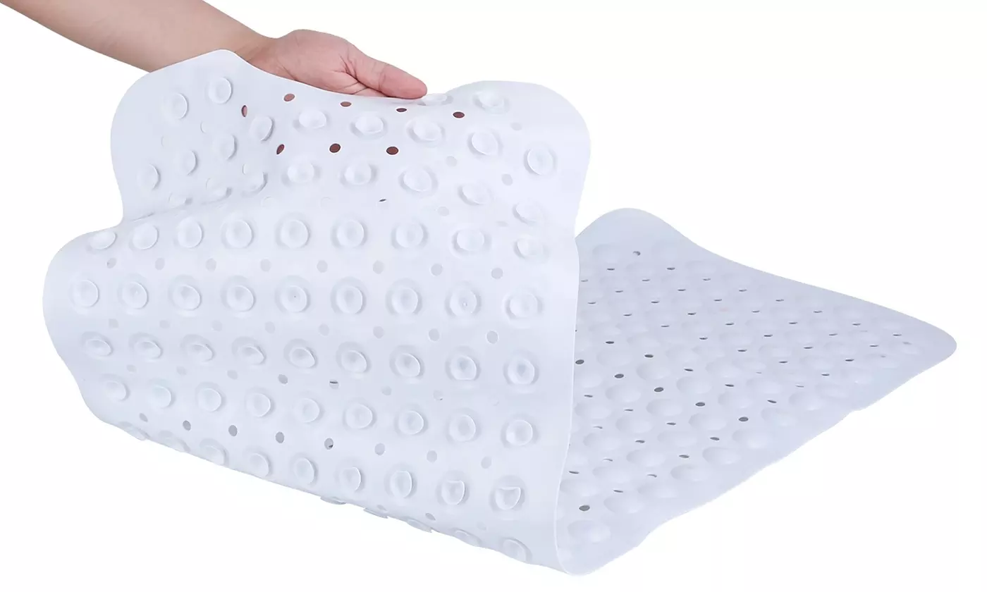 iMounTEK Non-Slip Pebble Bath Mat with Suction Cups & Drain Holes