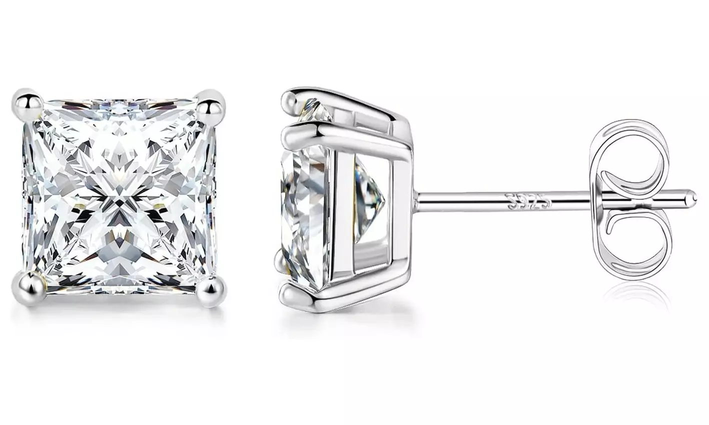 925 Sterling Silver Crystal Stud Earrings Made With Swarovski - Multiple Options