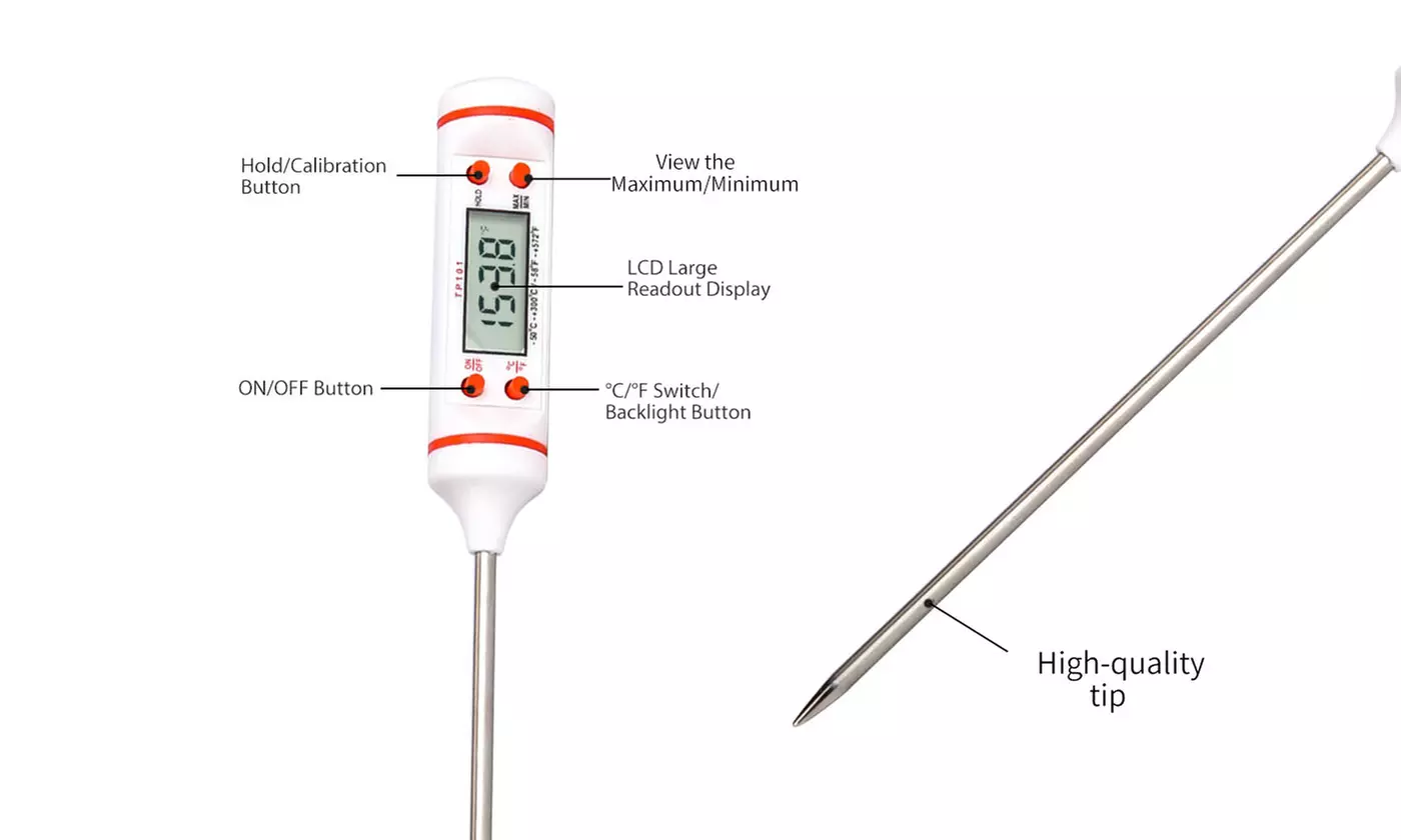 Digital Meat Thermometer Kitchen Food BBQ Grill Smoker Thermometer