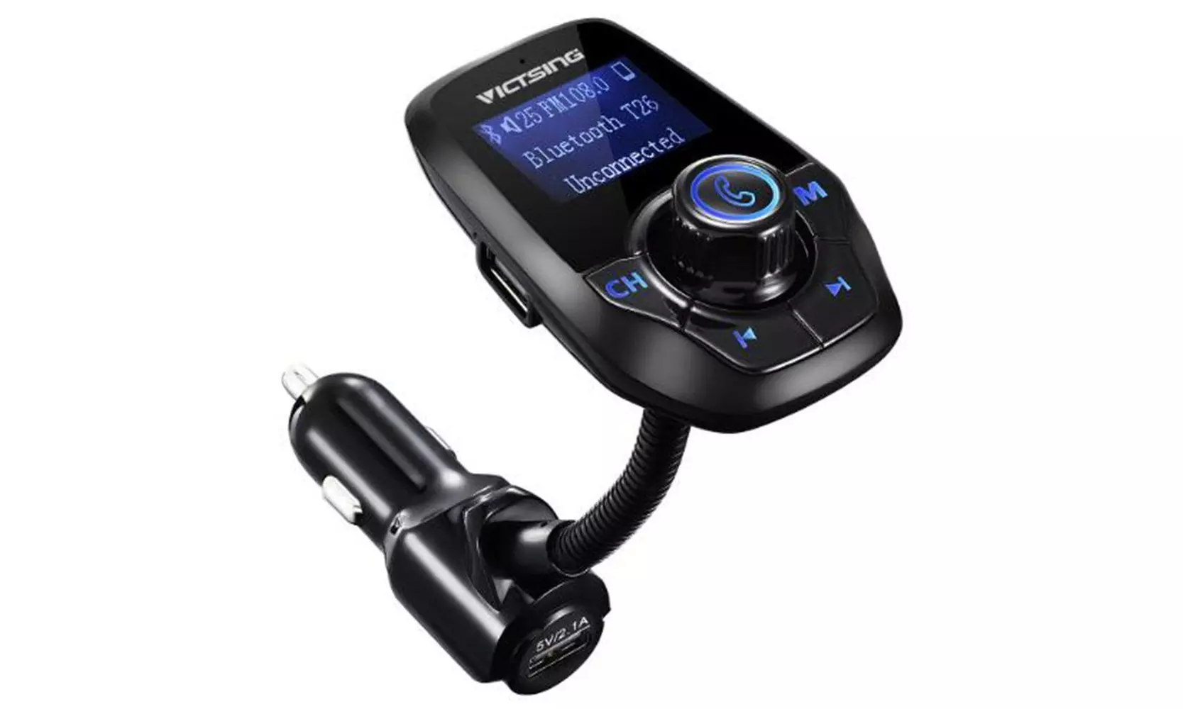 VicTsing T26 Bluetooth FM Transmitter Dual USB /Micro SD Card/AUX  - Second Medium