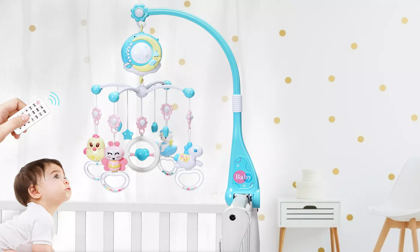  BabyLuv Rotating Musical Star Projector Rattle & Crib Mobile for Soothing Sleep