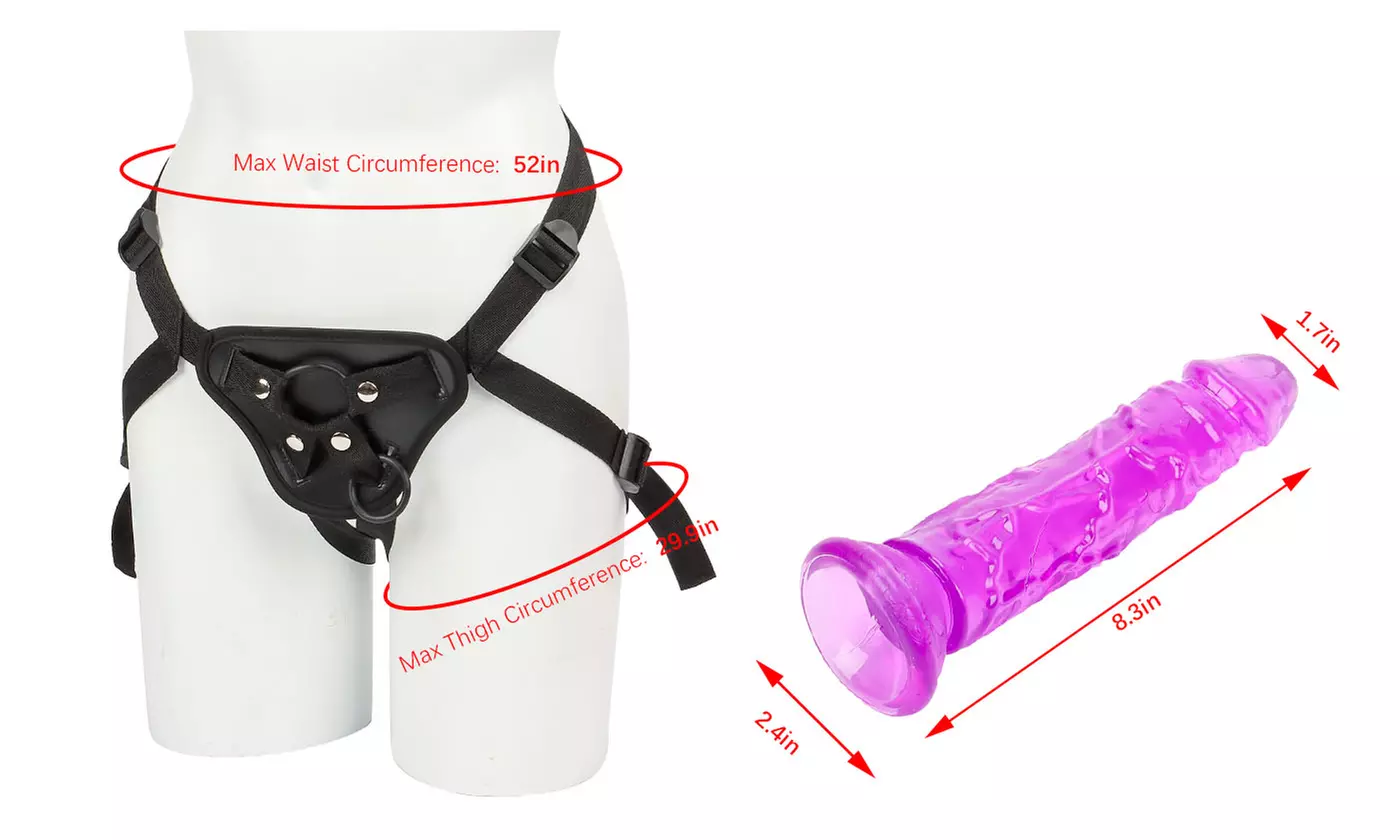 Strap On G Spot Suction Cup Harness Dildo Clitoral Anal Lesbian Sex Toy 
