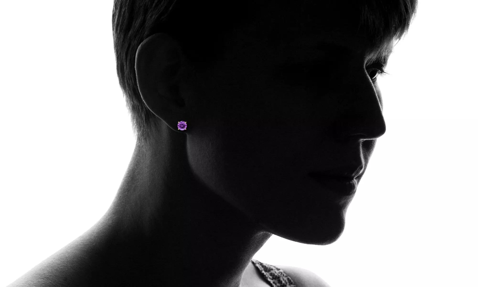2CTW 10K Gold Genuine Amethyst Stud Earrings By MUIBLU Gems