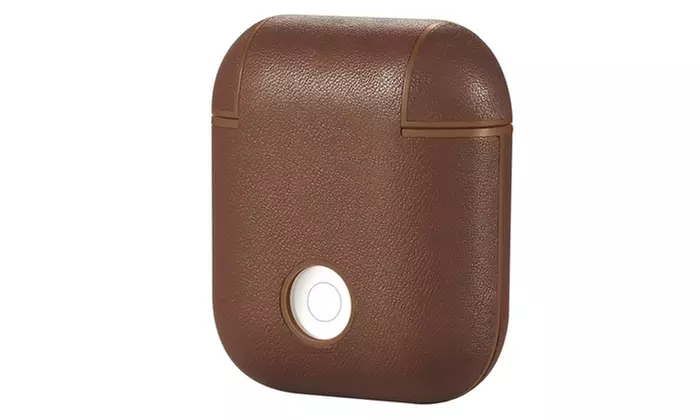 Posh Tech Leather Airpod Case in Black, Brown, and Red - Second Medium