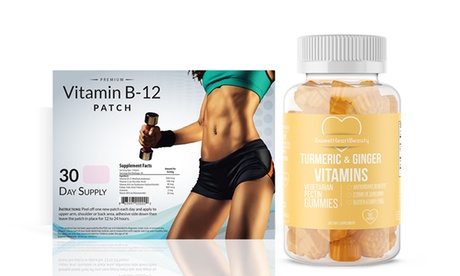 Vitamin B-12 Patch & Turmeric Ginger Gummies Combo