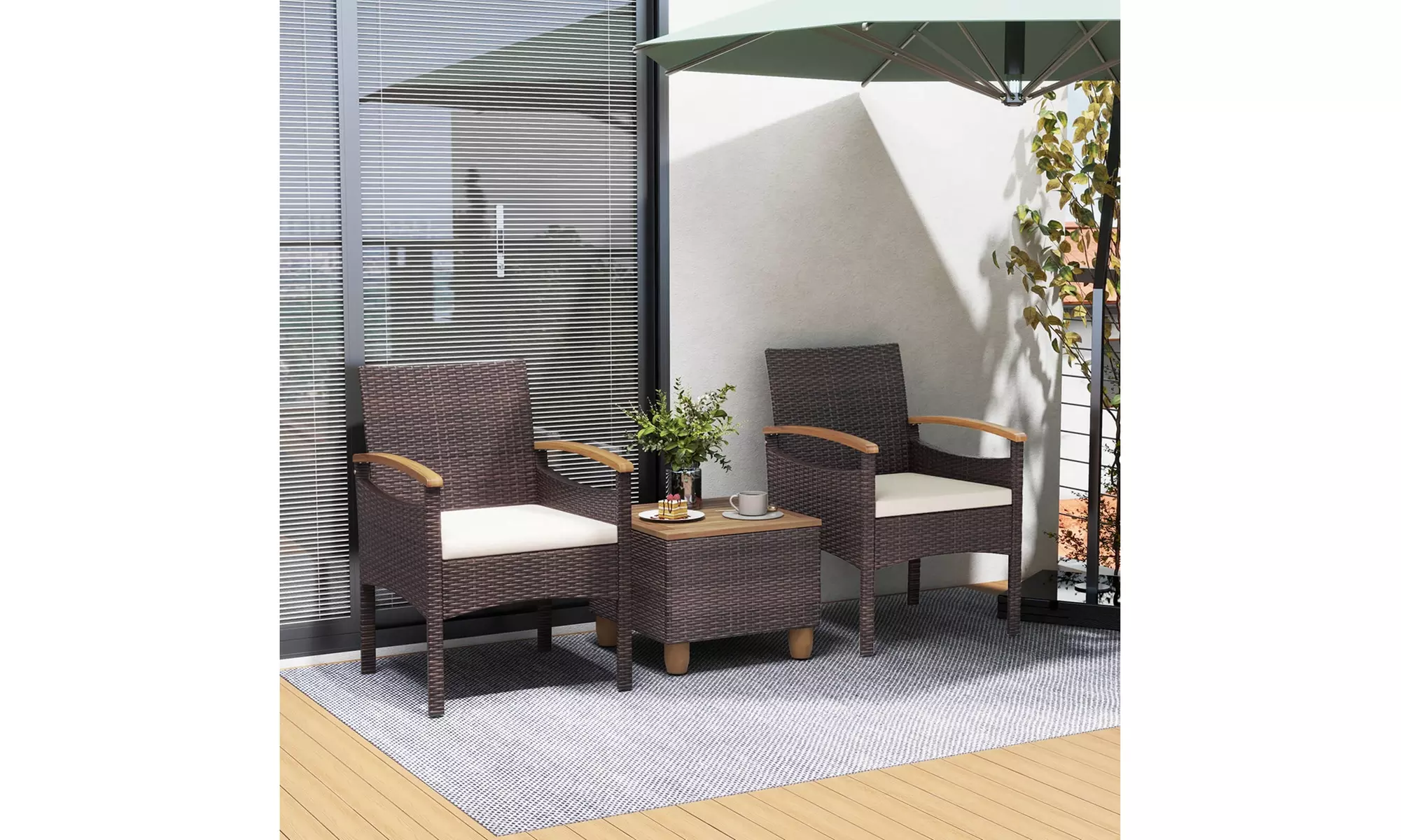 Costway Patio Dining Chairs with Heavy Duty Metal Frame