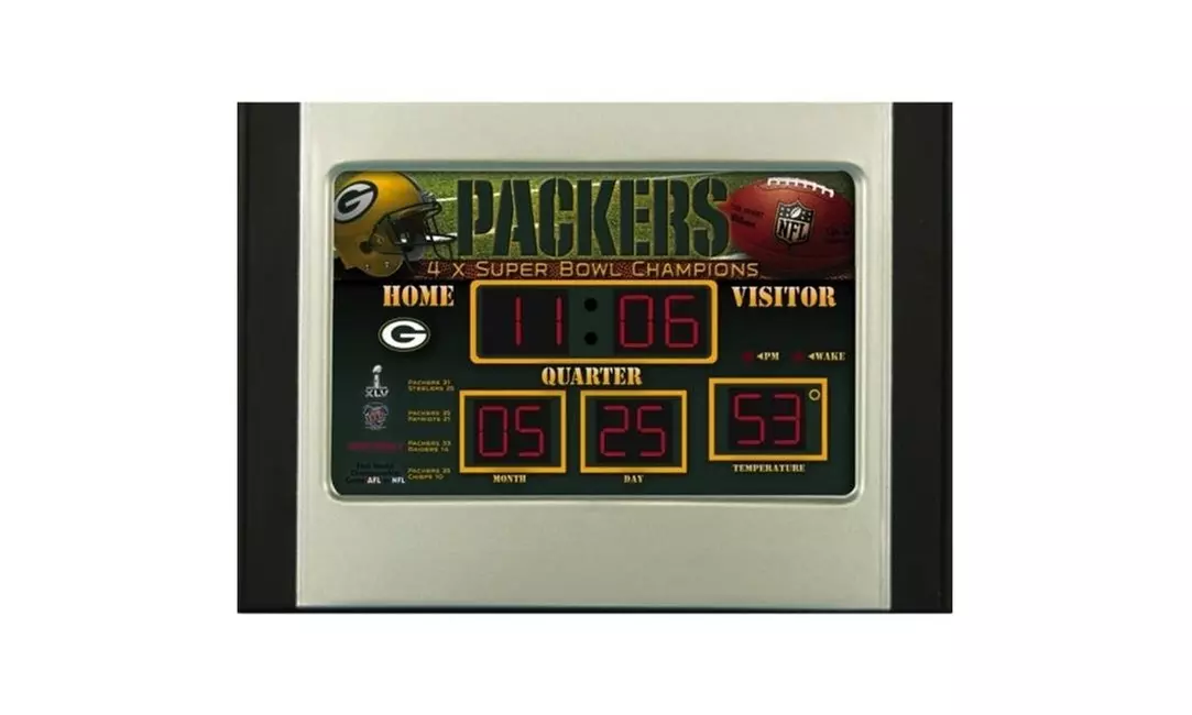 Green Bay Packers Scoreboard Desk & Alarm Clock - Primary Image