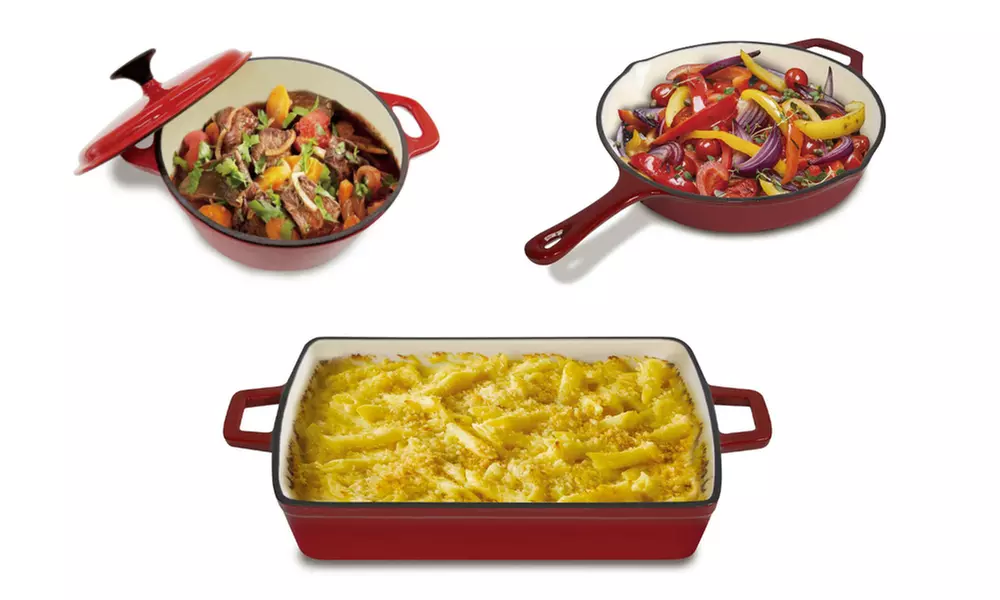 Heavy-Duty Cast Iron 2.1 Qt. Frying Pan, 3 Qt. Dutch Oven, or 3.9 Qt. Baker - Primary Image