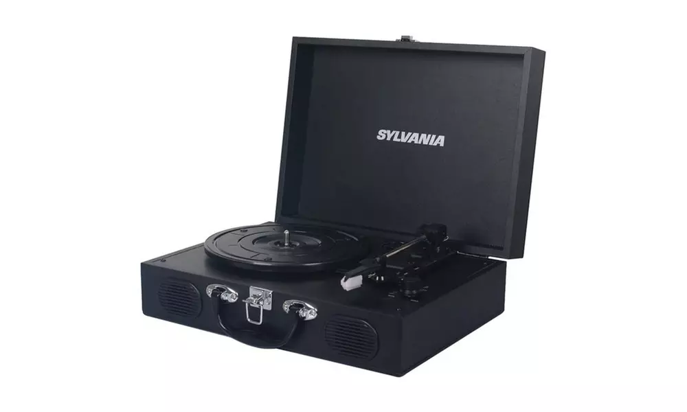 Manufacturer Refurbished Sylvania STT102USB-BLACK USB Turntable with Speaker - Primary Image