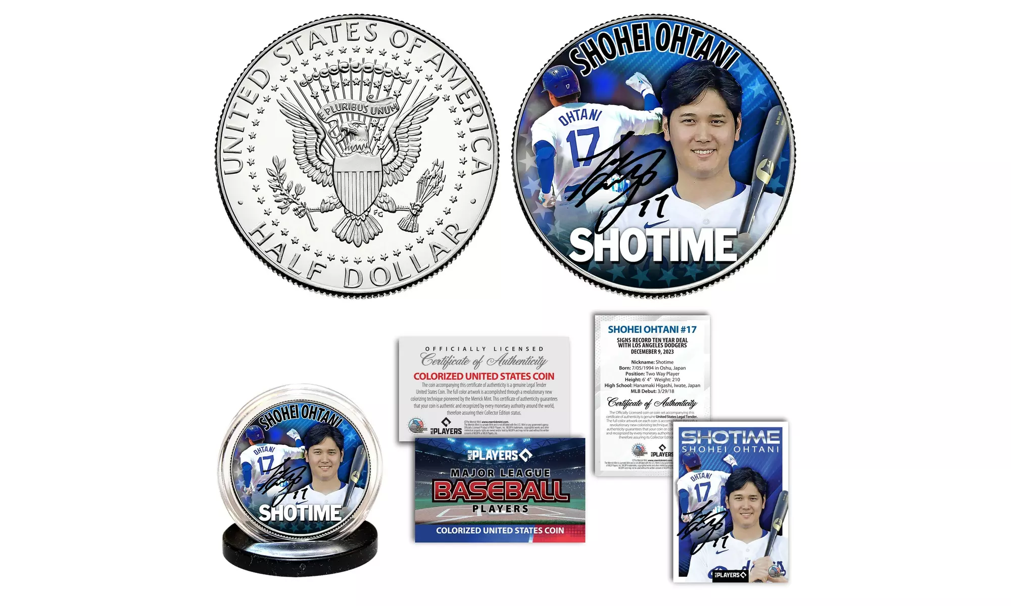 Shohei Ohtani "SHOTIME" LA Dodgers 2024 Champions Licensed JFK and Bonus Card 