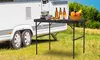 LakeForest Portable Aluminum Folding Camping Table and Grill Stand