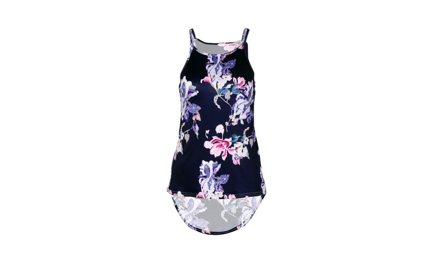 Image 3: Women Sleeveless Flower Printed Tank Top Casual Blouse