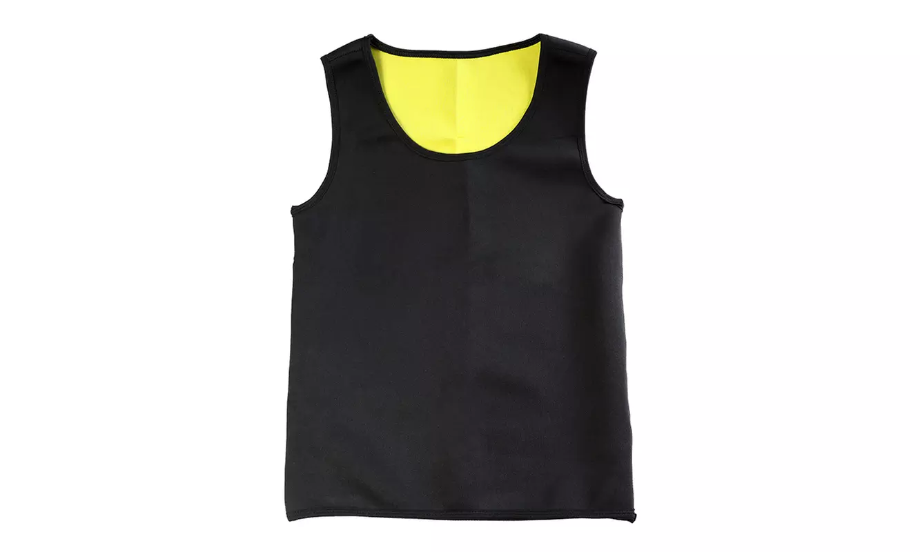 Men Neoprene Sweat Vest Tank Top Trainer Tummy Slimming Body Shaper Waist - Second Medium