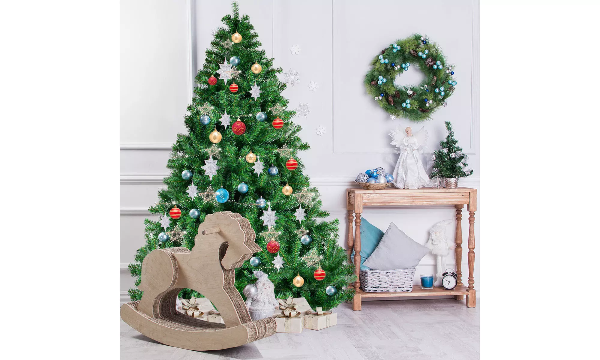 Costway 6FT PVC Artificial Christmas Tree 1000 Tips Premium Hinged - Primary Image