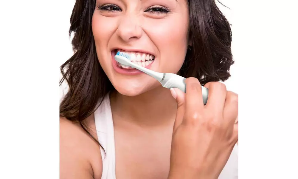 Ultrasonic Wave Rechargeable Electric Toothbrush w/ Automatic Charging Base Dock - Second Medium