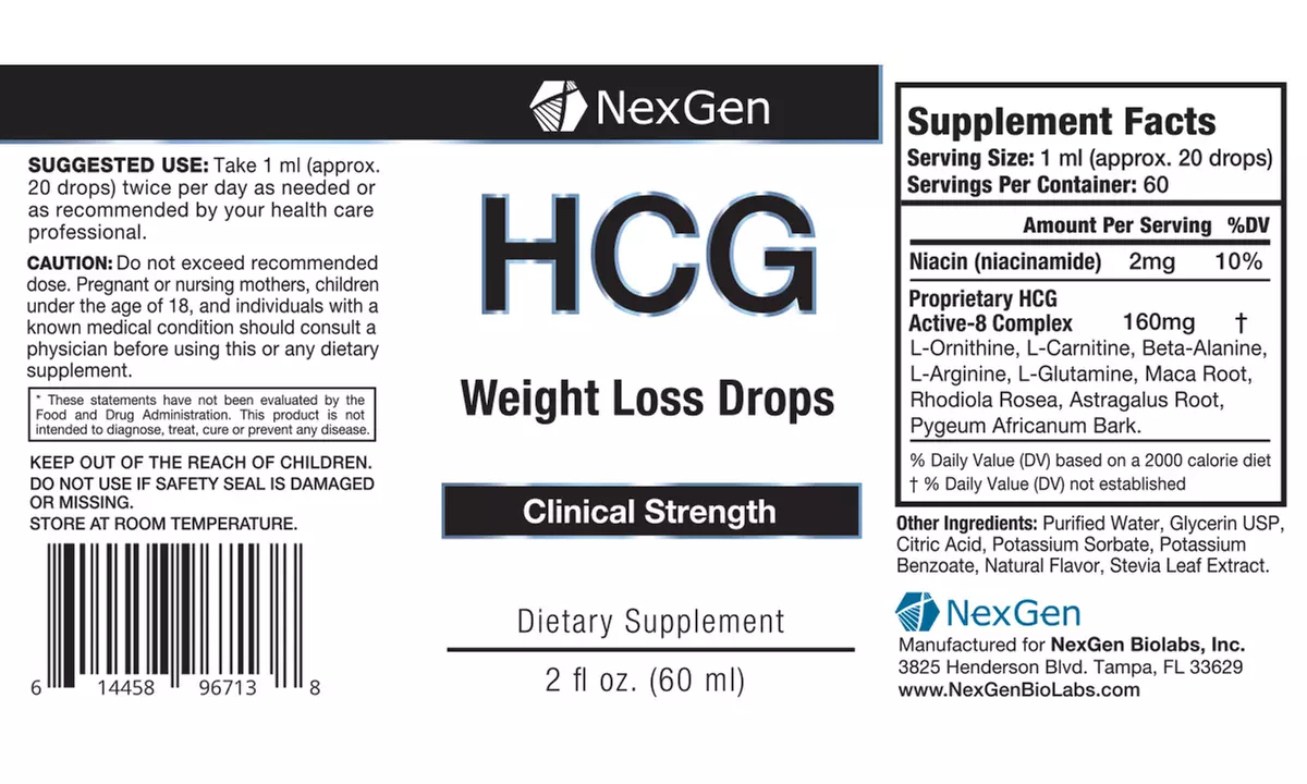 Nexgen Biolabs HCG Weight Loss Drops 2 Pack - Second Medium