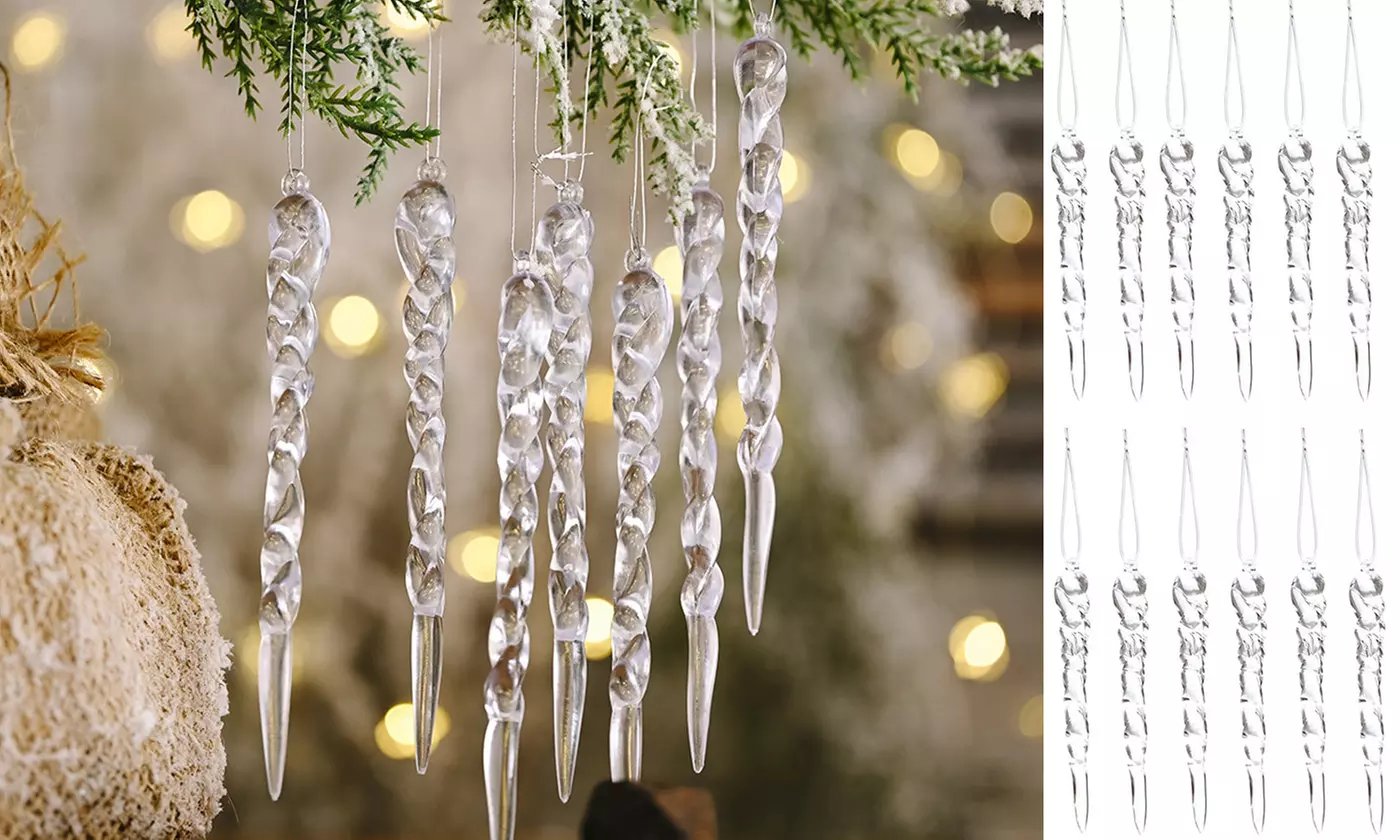 Acrylic Icicles Christmas Ornaments Hanging Icicle Drop Ornaments