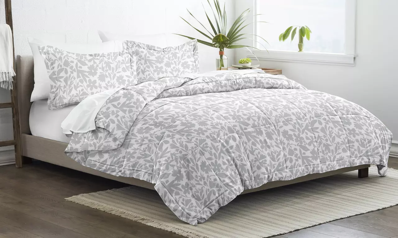 Reversible Comforter Set with Shams - Lightweight, 100% Hypoallergenic