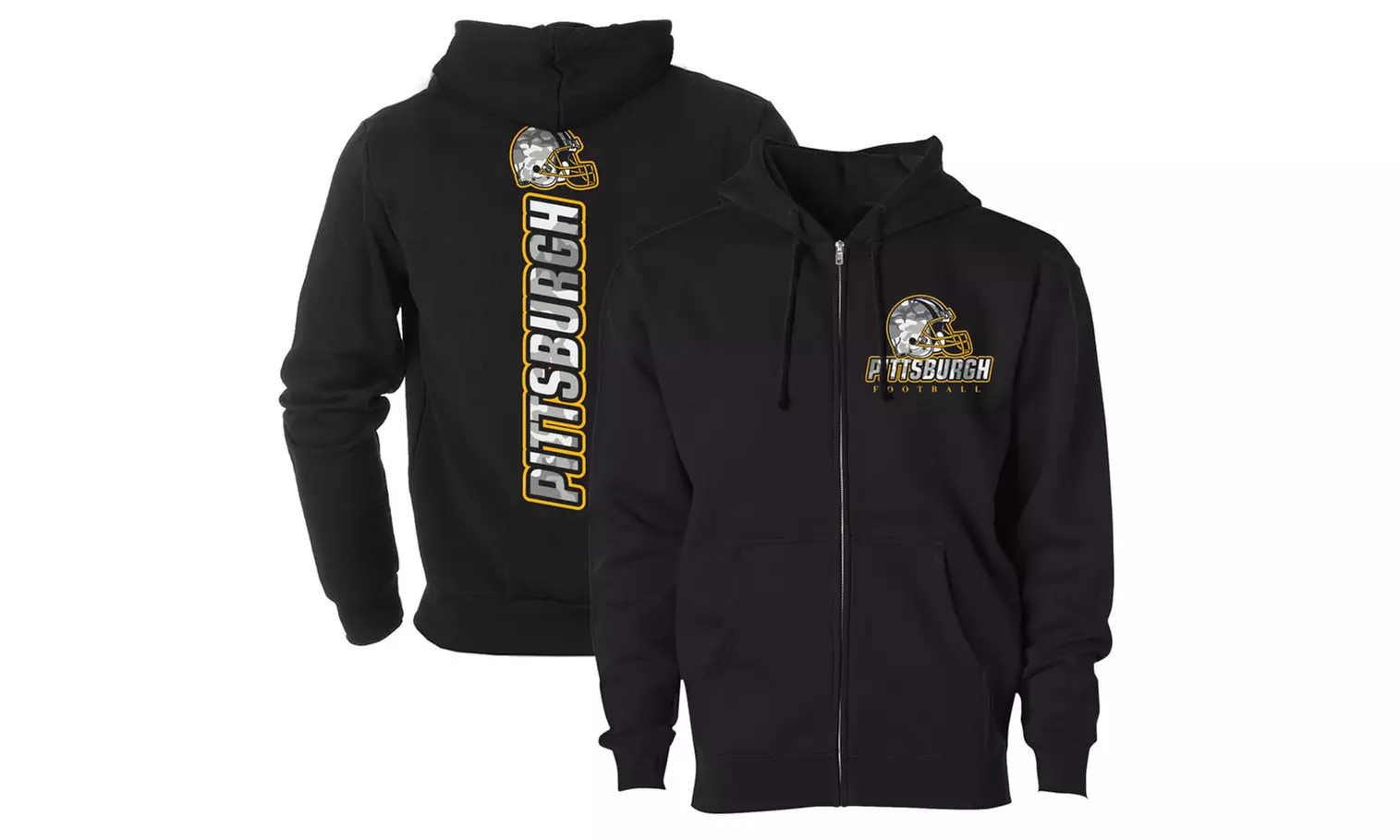 Men Army Camo Football Zip Up Hoodie (S-2XL)