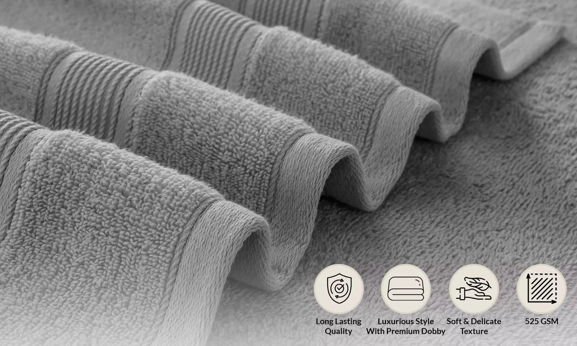 Lux Decor 6 Piece Bath Towel Set, Zero Twist Cotton Towels Soft & Absorbent