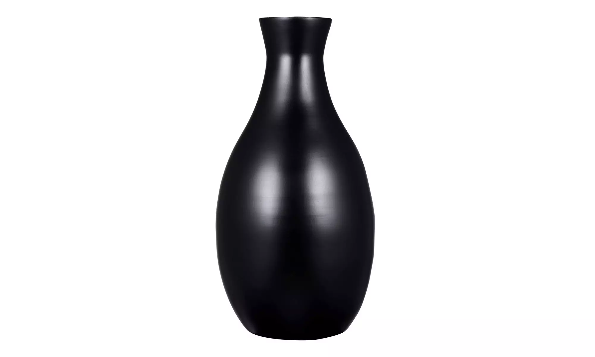 Handcrafted 16 Inch Tall Black Bamboo Vase Decorative Glazed Bottle Neck - Primary Image