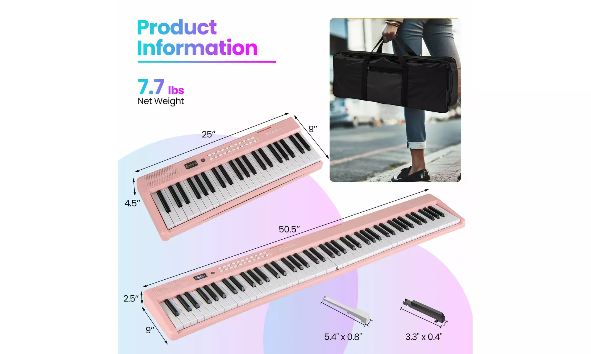 Costway 88 Key Folding Piano Keyboard with Wireless MIDI Dual Speakers