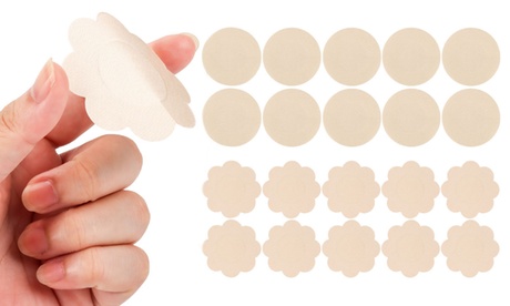 20 Pairs Disposable Self-Adhesive No Show Breast Covers Nipple Cover Pasties 30E Round Invisible Wire Free