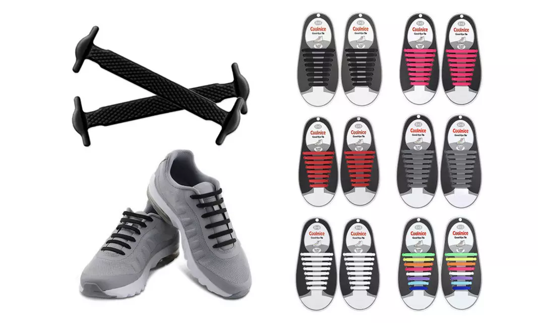 No Tie Lazy Elastic Silicone Shoe laces Running Shoe Sneakers Strings - Primary Image