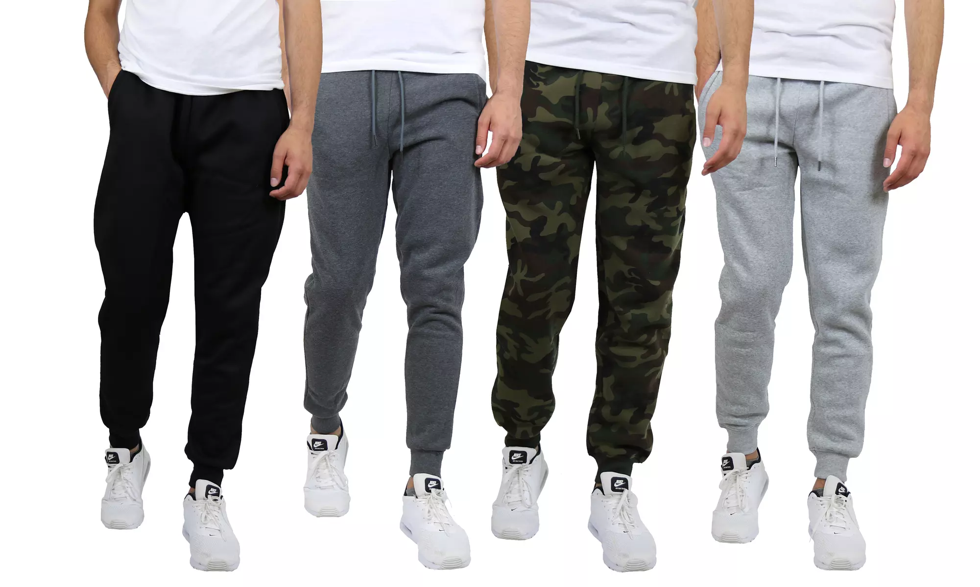 (4-Pack) Men's Heavyweight Fleece-Lined Jogger Sweatpants (Sizes, S to 5XL)