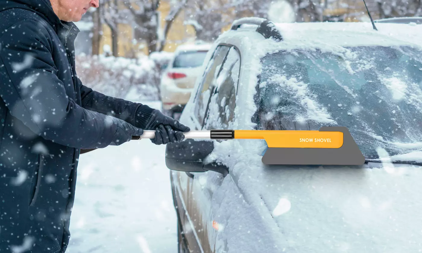 iMounTEK Extendable Snow Brush and Ice Scraper with Pivoting Head