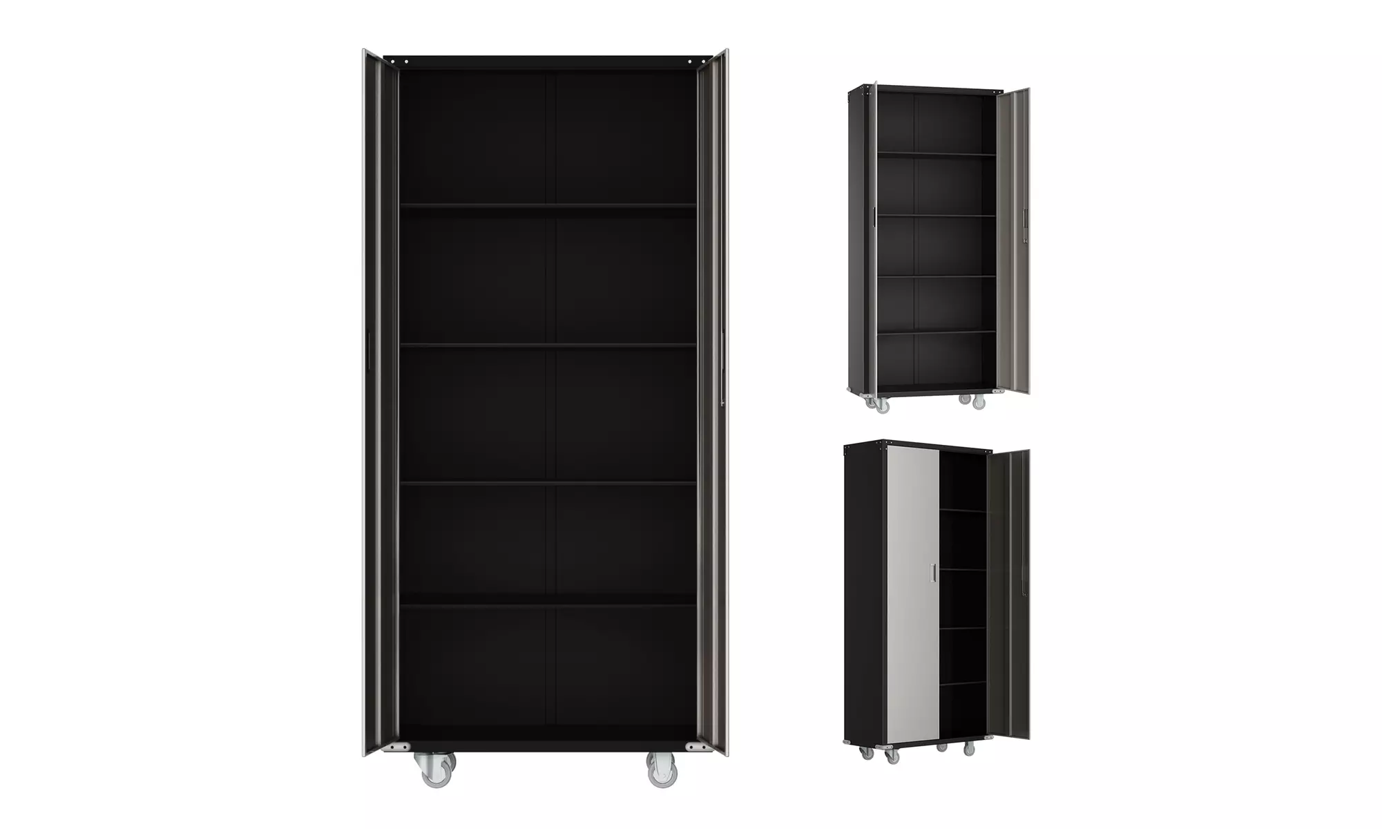 74" Tall Steel Rolling Garage Storage Cabinet, Office Kitchen Utility Cabinet - Primary Image