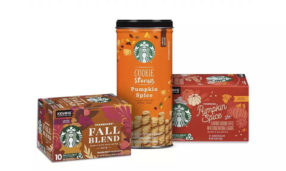 Starbucks Fall Bundle, K-Cup Pods and 20 Pumpkin Spice Cookie Straws - Primary Image