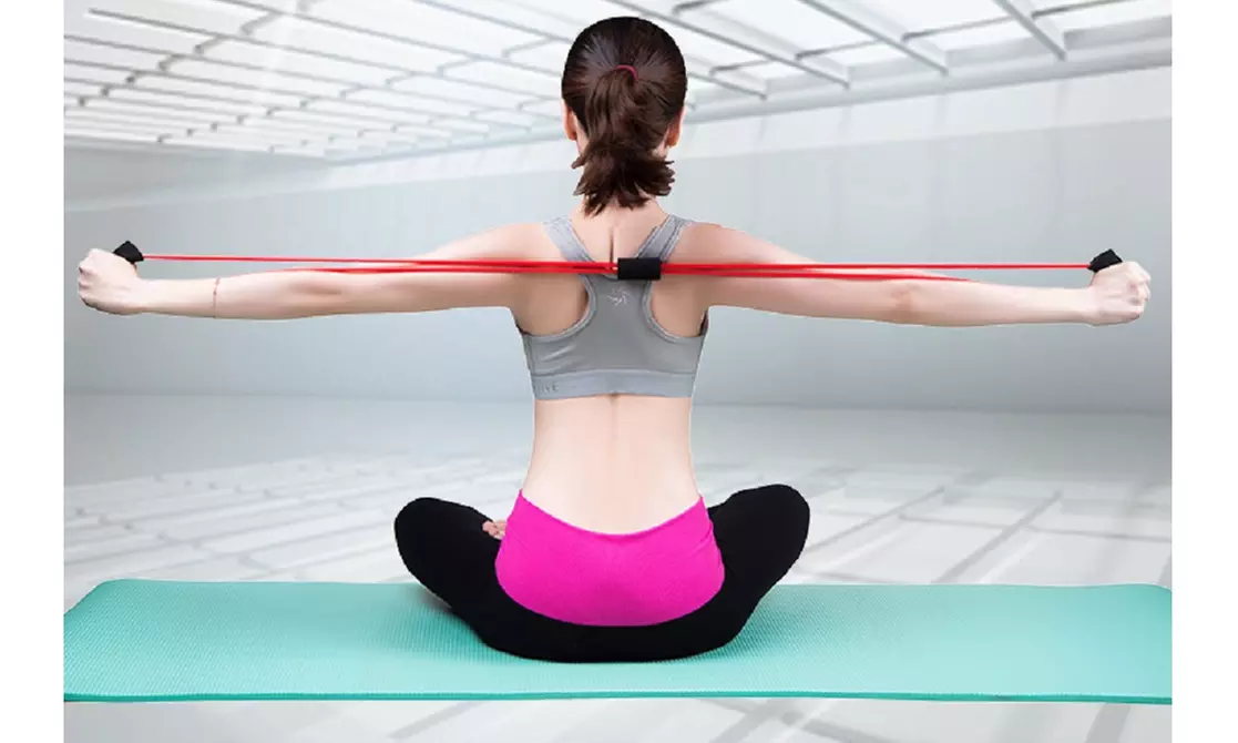 Stretch Band Rope Latex Rubber Arm Resistance Fitness Exercise Pilates Yoga Gym