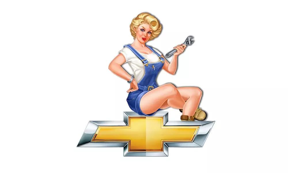 6" x 8" Decal Chevy Pin Up Girl - Primary Image