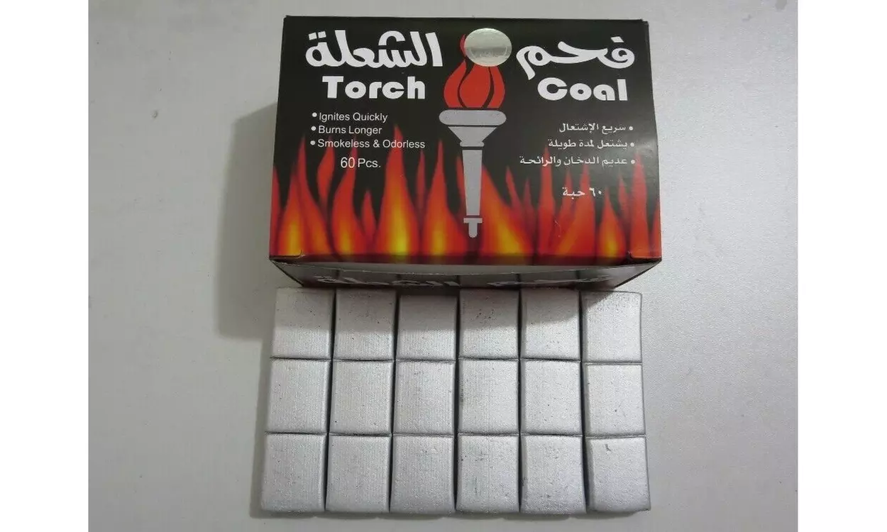Torch Coal 60pcs in box-Ignites Quickly-Burns Longer- Smokeless &Odorless - Primary Image