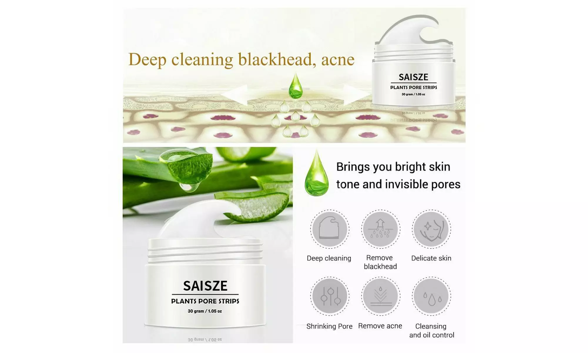 Plant Pore Strips Blackhead Remover Nose Acne Cleansing Peel Off Mud Mask - Second Medium
