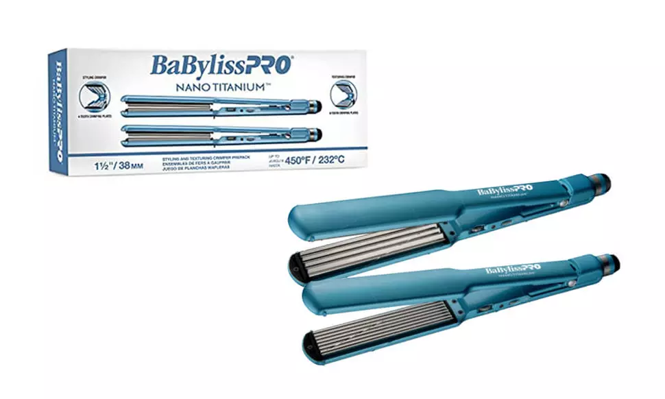 BabylissPRO Nano Titanium Styling Crimper & Texturing Crimper 2 Pack - Second Medium