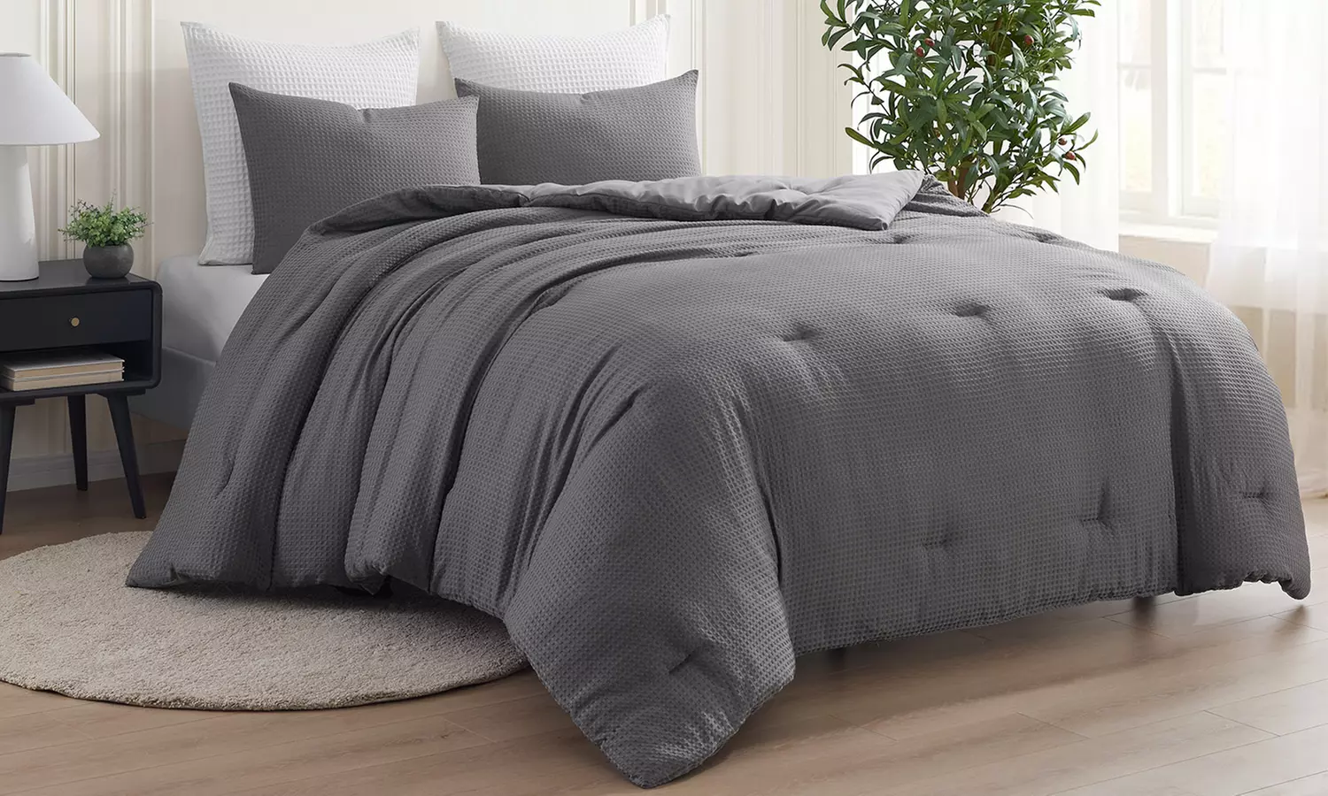 Kathy Ireland 3-Piece Waffle Down Alternative Comforter Set
