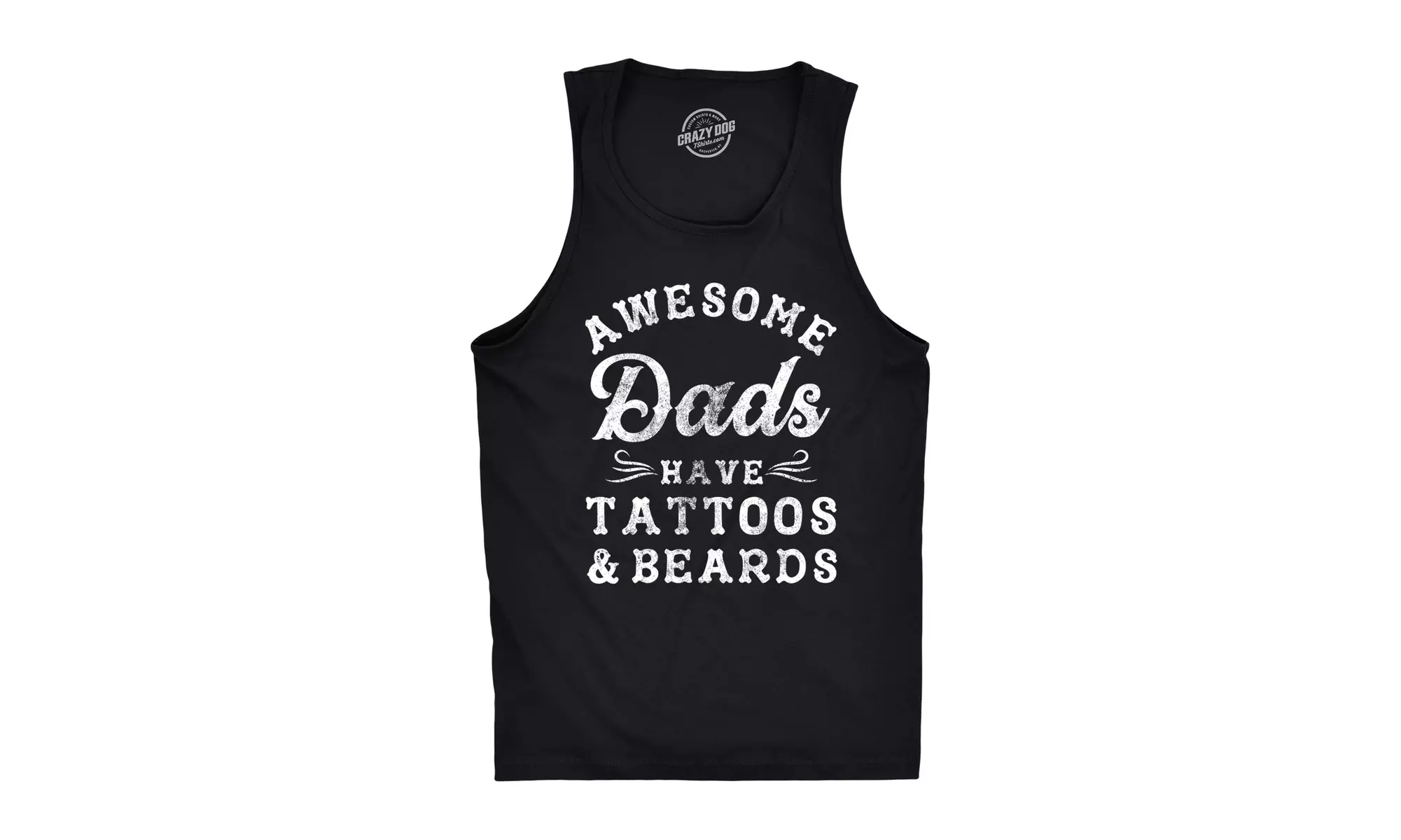 Mens Fitness Tank Awesome Dads Have Tattoos And Beards Tanktop Funny Fathers Day - Primary Image