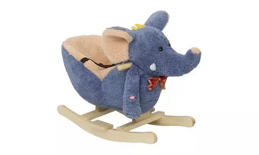 Kinbor Plush Rocking Horse Kids Rocker Toy Christmas Gift for Babies Elephant - Primary Image